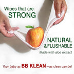 B.B. Klean Flushable Baby Wipes | Hypoallergenic | Sensitive Skin | Thick & Absorbent | Durable | Unscented | 99.9% Water | Eco-Friendly | 80 Wipes Inside (4)