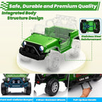 24V 4WD Ride on Truck Car w/800W Motors, Gift Flower, Remote Control, 2 Seaters, Light Bar, 3 Speeds, Pop Music, Power Four Wheels, 24 Volt Ride on Toy Car for Big Kids, Green
