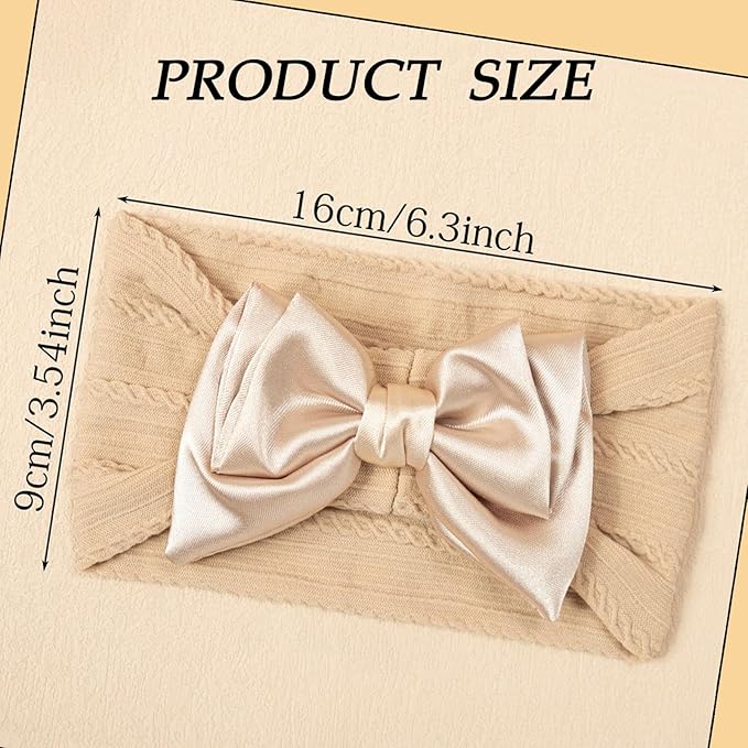 Baby Bows Headbands Nylon Hairbands Baby Girl Bows Hair Accessories for Infant Toddler Essentials (Gold Pink White, mid)