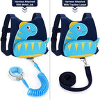 Accmor Toddler Harness with Leash, Cute Dinosaur Kids Leashes + Anti Lost Wrist Link, Children Walking Harnesses Tether Restraint Belt, Keep Child Close Hand Strap for Baby Boys Girls Outdoor Travel