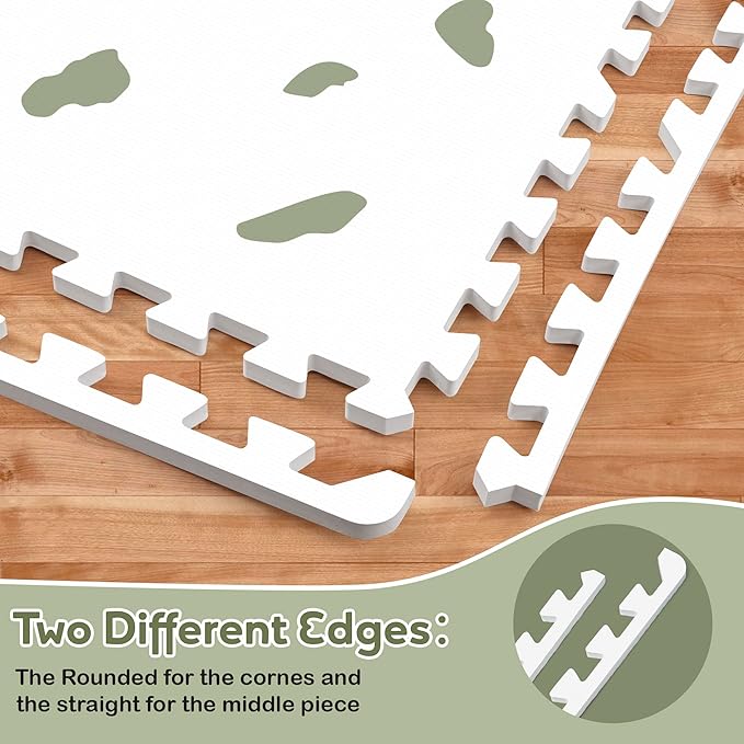 Baby Foam Play Mat-72”x 48” Baby Playmat,6-Piece Interlocking Foam Floor Tiles,Waterproof Crawling Mat,Puzzle Mat for Infants and Toddlers,Non Toxic Play Mat for Baby Tummy Time Mat(Spot)