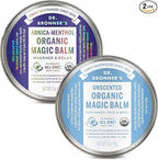 Dr. Bronner's - Organic Magic Balm (2 oz Variety Pack) Arnica-Menthol & Baby Unscented - Made with Organic Beeswax & Hemp Oil, Moisturizes and Soothes Hands, Face & Body | 2 Count