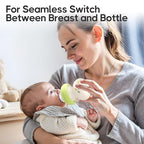 YOHKOH Newborn Glass Baby Bottles with Slow Flow Nipple for 0+ Months, Wide Neck Feeding Bottle, 2.7oz/80ml (Green, 2.7oz (Pack of 4))