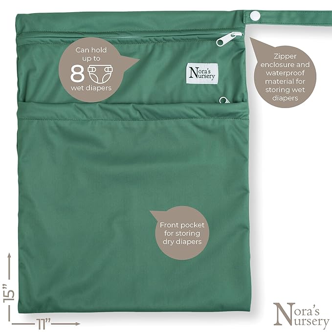 Nora's Nursery Cloth Diaper Cover, Reusable Cover with Snap Closure for Flat or Fitted Inserts - 7-Pack with Wet Bag - On The Farm