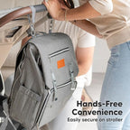 KeaBabies Baby Diaper Bag Backpack, Travel - Large Baby Bag for Mom and Dad, Waterproof, Multi-Function Girl Boy Diaper Backpack with Changing Pad, Durable Travel Essentials (Classic Gray)