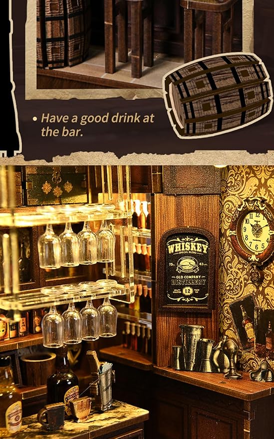 Lannso DIY Dollhouse Miniature Kit, Doll House Kit, Mini Handmade Wooden Dollhouse Toys for Adult Gift (AWO3-001)