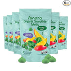Amara Smoothie Melts - Mighty Sweet Greens - Baby Snacks Made With Fruits and Vegetables - Healthy Toddler Snacks For Your Kids Lunch Box - Organic Plant Based Yogurt Melts - 6 Resealable Bags