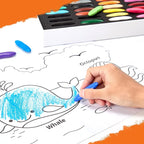 YPLUS Peanut Crayons Set for Kids, Art Case with 24 Colors Crayons and Wall Sticker Paper Rolls, Non-Toxic Toddler Coloring Supplies Stocking Stuffers for Kids Toddler