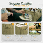 Large Diaper Caddy Organizer with Handle Neutral Boy Girl – Baby Basket for Nursery, Car, Changing Table – Portable Baby Storage with Compartments – Perfect for New Parents and Baby Shower Gifts