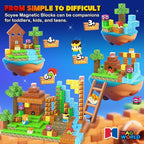 Soyee Magnetic Blocks 100PCS Magnetic Building Blocks Cubes Kids Boys Girls Toys for Ages 3-5 5-7 8-10 STEM Sensory Learning Building Magnet Toys 3-12 Year Old Girls Boys Birthday Gift