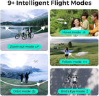X1 Drone with Camera, Self-Flying Camera Drone with Follow Me Mode, Foldable Mini Drone with HDR Video Capture, Palm Takeoff, Intelligent Flight Paths, Hands-Free Control White (Combo Plus)
