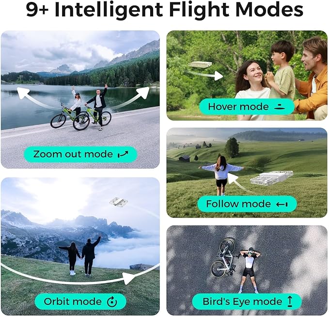 X1 Drone with Camera, Self-Flying Camera Drone with Follow Me Mode, Foldable Mini Drone with HDR Video Capture, Palm Takeoff, Intelligent Flight Paths, Hands-Free Control White (Combo Plus)