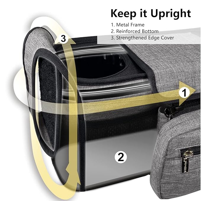 TOPDesign Universal Baby Stroller Organizer, Stroller Caddy with Heightened Insulated Cup Holders & Non-Slip Secure Hooks Accessories, Fits Most Strollers, Machine Washable (Baroque Gold)