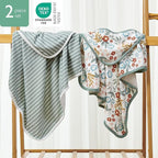 Momcozy Baby Towel with Hooded-2 Pack Soft Bath Towel Set-Shower Gifts or Bath Essential for Infant,Newborn, Toddler (28 X 28 Inch, Petite Blossom)