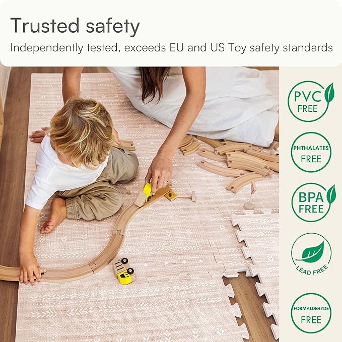 Lillefolk Baby Play Mat for Floor – 8x8ft Dusk | Soft Non Toxic Premium EVA Foam Tiles for Tummy Time, Crawling & Playroom – Waterproof Interlocking Floor Mat for Babies & Toddlers (16 Tiles)