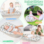 KISS GOLD Baby Lounger - Breathable Soft Cotton Cover Baby Lounger Nest, Babies Essentials Gifts, Portable Lounger for Baby Tummy Time Floor Playing Seated Support for Home and Travel