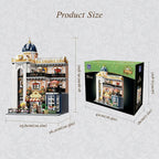 PANTASY Blossom Café Modular Building Set, 3-Story European Glasshouse Landmark with Café, Art Gallery & Floral Atrium, Collectible Architecture Model Kit for Adults, Creative Display Blocks