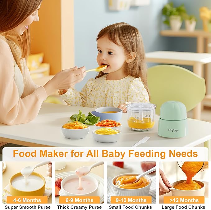 Baby Food Maker Blender, 10oz Baby Food Puree Maker, Food Processor for Baby Foods Fruit Vegetable Meat, 10-Second Quick Soft Food Prep for Baby-Upgraded