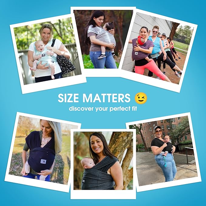 Plus-Size Original Baby K'tan Baby Carrier: #1 Easy Pre-Wrapped, Slip-On, No Rings, No Buckles | 5 in 1 Baby Sling Gift | Hands Free Infant Wrap - Newborn to Toddler up to 35lb Women 22-24, Men 47-52