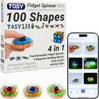 TOSY Magnet Fidget Spinner Mini - 8 Blocks, 3 in 1 Toy: Transformable Fidget Spinner, Infinity Cube, 2x2 Puzzle Cube, Stress Relief, STEM Sensory Magnet Tiles Birthday Gift for Kids/Boys/Girls/Adults