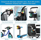 Accmor Universal Cup Holder, Stroller Cup Holder, 360° Rotatable Large Caliber Designed Bottle Holder for Stroller, Bike, Wheelchair, Walker, Scooter