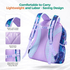 Choco Mocha Sloth Backpack for Girls, Elementary School Backpack for Girls Ages 6-8 Kids Kindergarten Backpack Large Bookbag 18 Inch with Chest Strap, Purple