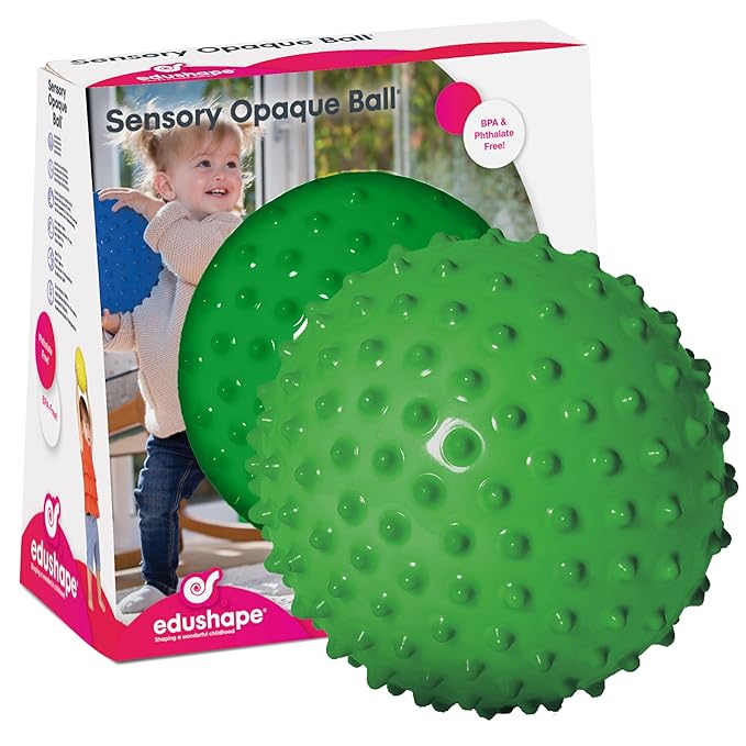 Edushape Original Sensory Ball for Baby - 7" Green Color Ball Enhances Gross Motor Skills for Kids 6 Months & Up
