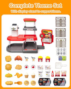 Kids Play Tent, Pop Up Play Tent Burger Theme with Complete Toy Set, Play Toys Play Set for Kids Indoor Outdoor Pretend Play