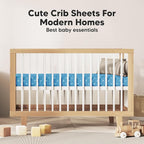 KeaBabies 2-Pack Organic Crib Sheets for Boys, Girls - 52x28 Fitted Crib Mattress Sheet Neutral, Breathable Jersey Cotton Cover for Baby Bed, Toddler Mattress, Soft & Cute Prints (KeaPixel)