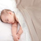 100% Organic Cotton Baby Blanket Knitted Softer Receiving Swaddle Warm Cozy Cuddle Crib Blanket for Newborns Infants Toddlers Boy and Girls Camel