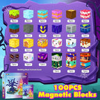 Magnetic Blocks Building Cubes, Magnetic Tiles Kids Montessori Sensory Toys & Games for 3 4 5 6 7 8 9 10 11 12 13 Year Old Boys Girls, Kids Toddler Halloween Decorations Party Favors Birthday Gifts