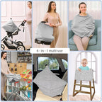 Car Seat Covers Baby - Multi-use Cover Carseat Canopy, Breathable Breastfeeding Cover, Car Seat Covers for Bbies, Boys & Girls Shower Gifts (Knit Grey)