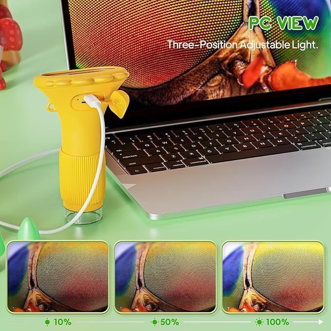 Kids Microscope - Ashfly 1000X Portable Microscope for Kids, Photo & Video Miniscope Pocket Microscope Gifts, 2'' Digital Screen | Ideal Toys for Boys Girls Age 3-12