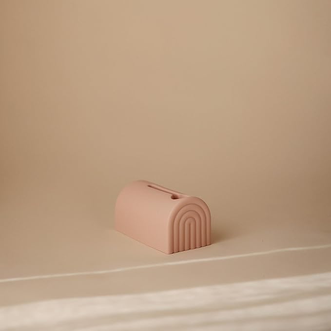 mushie Bath Spout Cover | Soft Silicone Bathtub Faucet Safety Guard for Kids | Universal Fit (Blush)