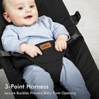 Baby Bouncer Chair - Comfortable Support for Your Little One's Blissful Moments (Normal, Black)