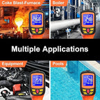 -58°F to 2732°F Digital Infrared Thermometer Gun, 50:1 Distance Ratio Laser Temperature Gun with MAX/MIN/AVG Measure and Alarm, Heat IR Temp Gun for Cooking, Griddle, HVAC, Industrial Forging