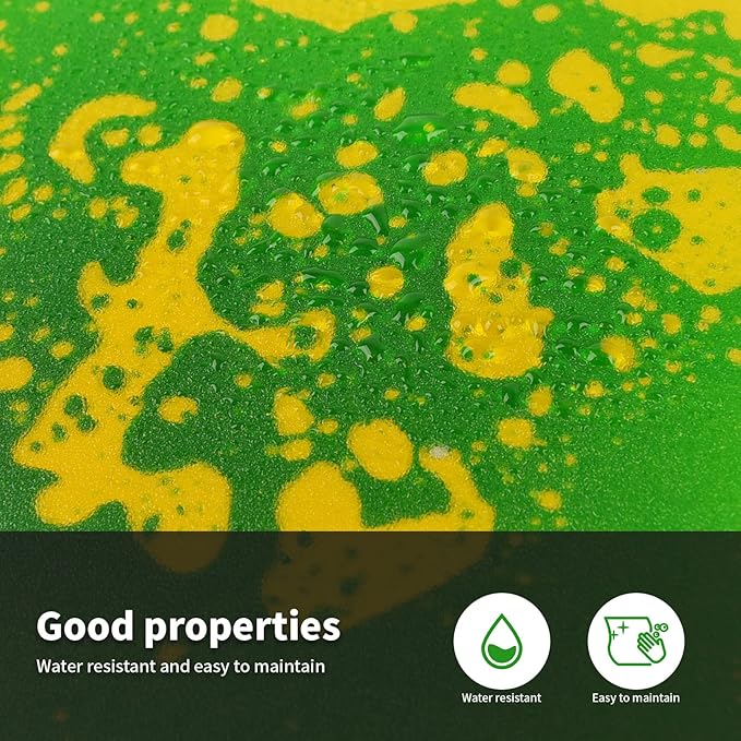 LONGKING 12" X 12" Sensory Tiles for Activity Play Centers for Children, Sensory Floor Tiles, Liquid Floor Tiles, Autism Sensory Poducts, Green-Yellow