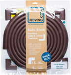 Roving Cove HeftyFit Edge Corner Protector Baby Proofing (Large 15ft Edge 4 Corners), Heavy-Duty, Soft NBR Rubber Foam, Furniture Fireplace Safety Bumper Guard, 3M Adhesive, Coffee Brown