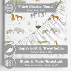 Baby Changing Pad Cover 2-Pack for Boys, Girls (Safari Adventure) - Premium Fitted Sheets Baby Diaper Changing Table Cover - Buttery Soft Cotton Blend