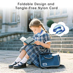 Kids Wired Headphones for Kids with Microphone, 85/94dB Volume Limiter Headphones for Girls Boys, Light Blue