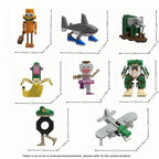 8 Pcs Italian Brainrot Action Building Blocks Set，Tralalero Tralala Collectible Figurines.Viral Desk Decor Gift，for Kids Boys, Girls and Adults