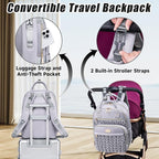 Diaper Bag Backpack,Stylish Baby Diaper Bag,Waterproof Travel Diaper Backpacks Baby Bags with Changing Pad,Stroller Straps,Insulated Pockets (Gray)