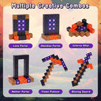 3 otters 32PCS Magnetic Building Blocks, Magnetic Cubes Portal Travel Toys for Kids Construction Sensory Toys for Toddler 3 4 5 6 7 8