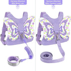 Accmor Toddler Harness Leash + Anti Lost Wrist Link, Cute Butterfly Kids Leash Wristband Assistant, Adorable Child Walking Harness Strap Adjustable Belt Protector for Baby Girls to Outdoor Travel