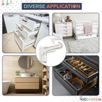 Upgraded Baby Proofing Cabinet Latches for Toddlers - 10 Pcs White Child Proof Cabinet Locks for Child Safety, Easy Set Up Child Locks for Cabinets and Drawers Security for Baby Proof Pantry