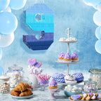 Sratte Number 1 2 3 4 5 6 7 8 9 Piñata with Stick Blindfold Confetti, Gradient Blue Piñata for Kids Boys Girls Birthday Party Anniversary Decorations Supplies(Number 9)