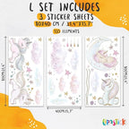 Unicorn Wall Decals by Lipastick - Vibrant Glitter Moon, Stars, Cloud Stickers for Girls Bedroom, Baby Nursery, Kids Room, Birthday Party Decor Art- Wall Stickers for Girls Room