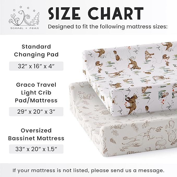Baby Changing Pad Cover 2-Pack for Boys, Girls (Magic Forest) - Premium Fitted Sheets Baby Diaper Changing Table Cover - Buttery Soft Cotton Blend