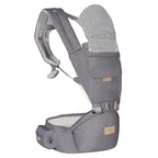 FRUITEAM 6-in-1 Baby Carrier with Waist Stool/Hip Seat for Breastfeeding, One Size Fits All - Adapt to Newborn, Infant & Toddler (Greyish)
