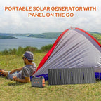 100W Portable Power Station with Foldable Solar Panel, 110V Power Bank with AC Outlet, Rechargeable Battery Generator Power supply for Outdoor, Camping, RV, Travel, Emergency Backup